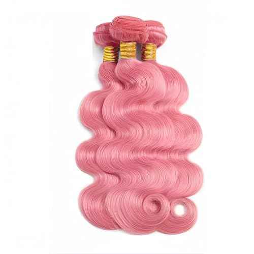 Pink Bundles Human Hair Light Pink Body Wave Bundles Unprocessed Brazilian Virgin Remy Hair Extensions 24 26 28 Inch Double Weft Hot Pink Bundle Hair Weave