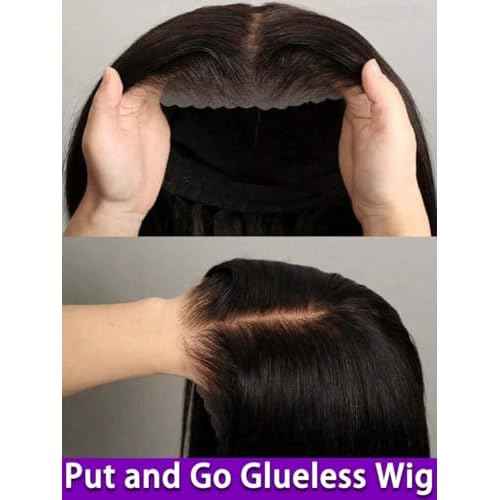 Hidden Strap 13x6 Lace Front Wigs Human Hair Straight Glueless Human Hair Pre Plucked Wig With Drawstring 180 Density 13x6 Human Hair Wigs for Women Straight Lace Frontal 26 Inch
