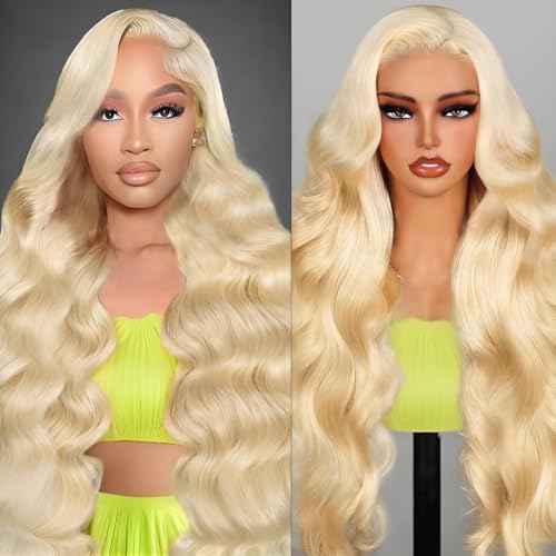 613 Blonde Body Wave Lace Front Wigs Human Hair 13X4 Lace Front Wigs Human Hair 200 Density 613 HD Lace Frontal Wigs Pre Plucked For Women 24 Inch