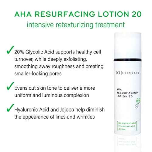 DCL Skincare AHA Resurfacing Lotion 20 with 20% Glycolic Acid, 1.7 Fl oz