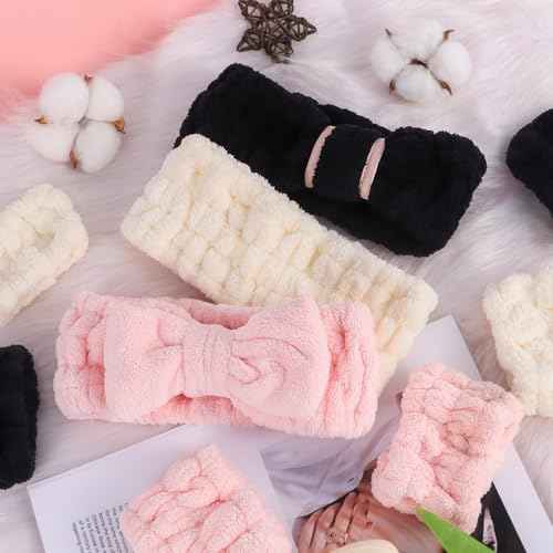 9 Pcs Spa Headband for Washing Face,Skincare Headband and Wristband Set,Women Teen Girls Facial Hairbands for Washing Face, Makeup, Sports, Yoga