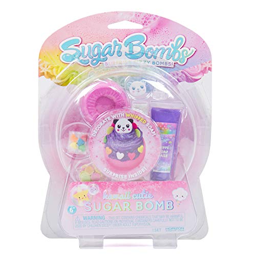 Sugar Bombs by Horizon Group USA, Design & Decorate Your Own Kawaii Themed Fizzing Bomb. Fizz in Bowl to Revel Hidden Surprise Gift. Embellish with Glitter, Confetti, Sprinkles & More, Purple Kawaii