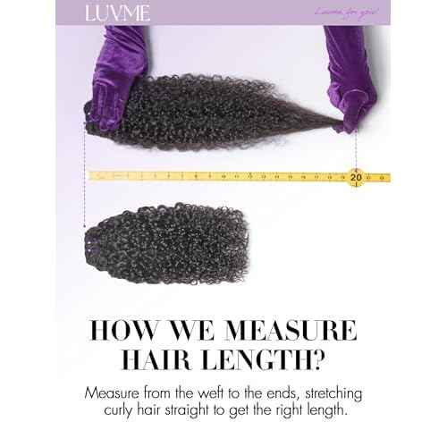 LUVME Real Human Hair Bundles 16 Inch Virgin Hair Messy Burmese Curly 1 Bundle Human Hair 100% Unprocessed 15A Grade Virgin Hair Quick Weave Extensions Natural Black
