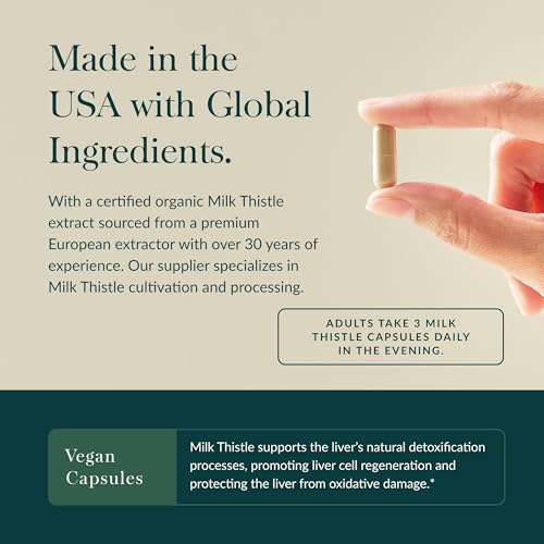 Gaia Herbs Milk Thistle - Liver Supplement & Cleanse Support for Helping to Maintain Healthy Liver Function* - 120 Vegan Capsules (40-Day Supply)