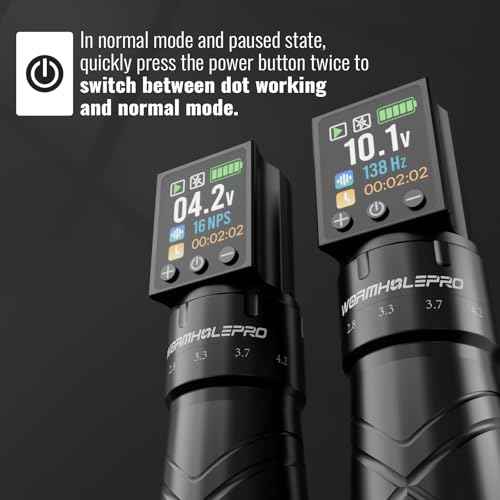 WORMHOLE PRO Tattoo Gun Auriga Tattoo Kit with Coreless Motor, 2,300 mAh Capacity Battery, 5 Adjustable Stroke, Normal/Jump-Start/Dot Working Mode, Wireless Tattoo Machine Kit for Artists