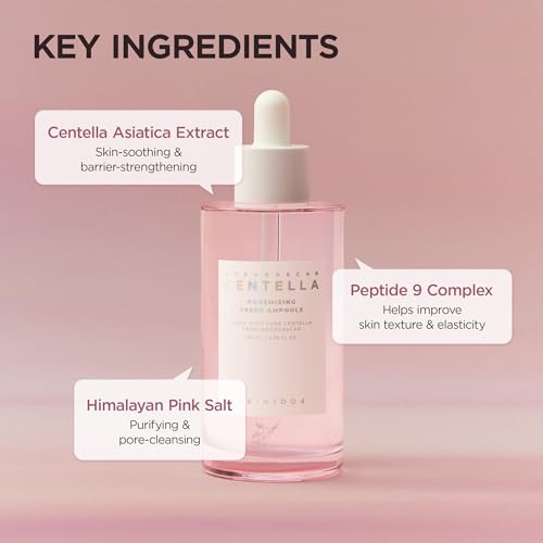 SKIN1004 Centella Poremizing Fresh Ampoule 1.69 fl.oz(50ml) Korean Pink Serum for Enlarged Pores Minimizing with Madagascar Centella and Himalayan Pink Salt, Hydrating Facial Serum, Korean Skincare