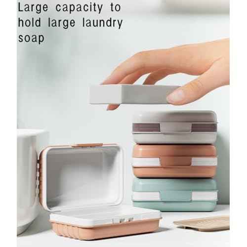 3Pcs Travel Soap Case and 3Pcs Toothbrush Travel Case Set,Leakproof Soap Dish with Lid Portable Toothbrush Holder for Traveling, Camping, Bathroom- Waterproof Drawstring Bag for Boot Backpack