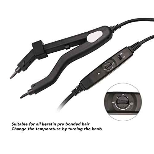 Sonew Fusion Hair Extensions Tool, Professional Heat Iron Connector Wand for Hair Extensions, 100-240V, Titanium Heater Surface, US Plug