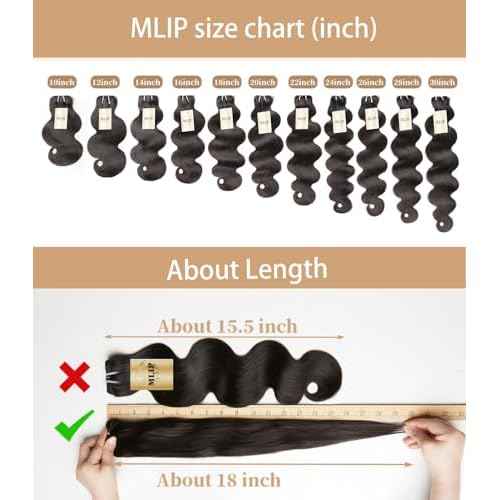 MLIP Raw Bundles Human Hair Body Wave, No Tangle Shedding, Keep Texture Silky Soft After Multiple Washes, 15A Raw Indian Hair Bundles 22 Inches, Triple Lifespan 3X