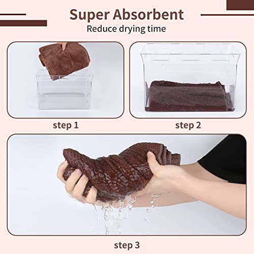 Microfiber Hair Towel Quick Dry Hair Towel Hair Drying Towels Suitable for All Kinds of Hair Ultra Absorbent Long and Thick Hair 24X48inch Dark Brown (1pcs)