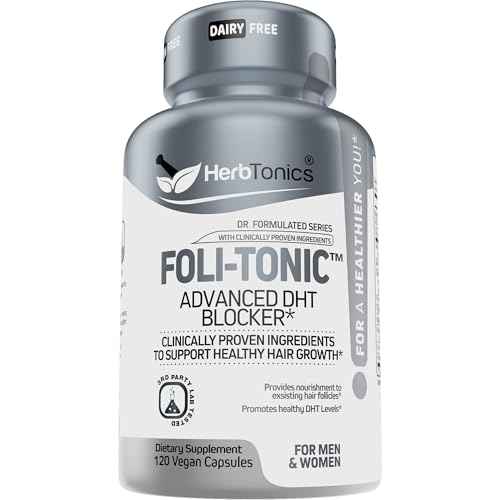 Hair Growth Vitamins for Women & Men | DHT Blocker with Saw Palmetto & 10000mcg Biotin, Foli Tonic Hair Growth Supplement ? Supports Fuller, Thicker Hair Appearance, Non-GMO, 120 Vegan Capsules