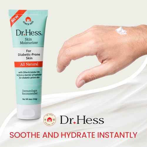 Dr. Hess Skin Moisturizer For Diabetic Prone Skin, Diabetic Skin Relief Moisturizing Body Lotion with Lanolin, Beeswax, Jojoba Oil & Olive Oil, Skin Moisturizer for Dry, 4oz - 3 Pack