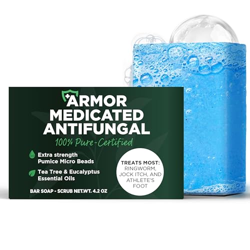 Antifungal Soap | Deep-Cleansing & Exfoliating Bar for Men & Women | Natural Ingredients with Tea Tree & Eucalyptus | Helps Soothe Jock Itch, Ringworm & Athlete¡¯s Foot Pumice Bar Soap