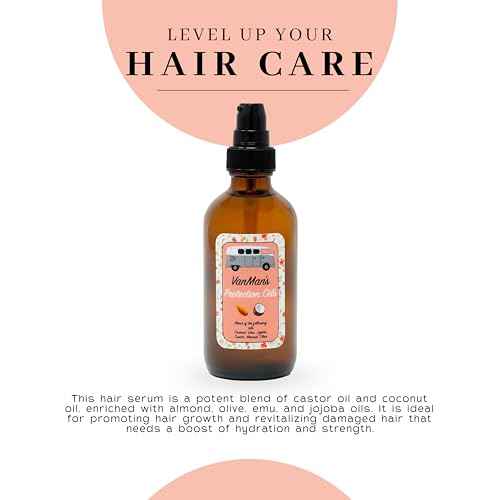 Vanman - Protection Oil Hair Serum for Growth - Infused with Castor, Jojoba, Almond, Olive, Emu, Coconut Oil - Fragrance-Free - for Dry and Frizzy Hair - 4 Ounce