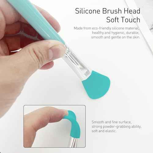 7 Pcs Silicone Brush applicator kit for Cream Makeup Products and UV Resin Epoxy Art Crafting, Green
