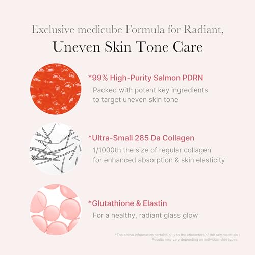medicube Salmon DNA PDRN Pink One Day Serum | 99% Salmon DNA PDRN Intensive Ampoule, Collagen, Glutathione, Hyaluronic Acid - Improves skin radiance | Korean skincare 0.05 fl.oz x 10e