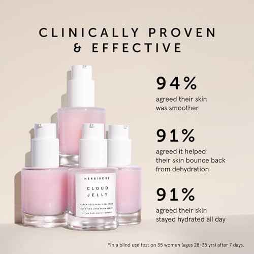 HERBIVORE Cloud Jelly Plumping Hydration Serum | Tremella Mushroom + Strawberry Extract, Lightweight, Deep Hydration for All Skin Types | Vegan, Plant-Based + Cruelty-Free, 30 mL / 1 oz
