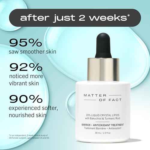 MATTER OF FACT Barrier + Antioxidant Treatment, Lipids, Bakuchiol & Squalane Oil Serum for Hydration and Skin Barrier Support, 30mL / 1.0 Fl Oz