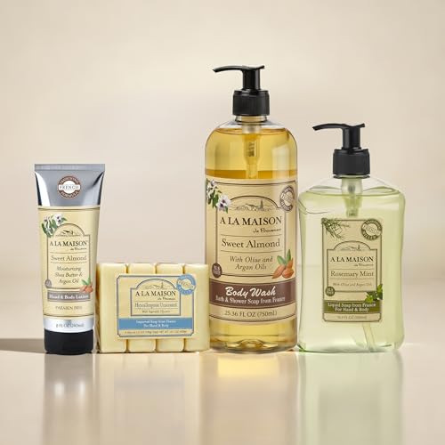 A LA MAISON Sweet Almond Natural Hand Wash Made with Essential Oils - Biodegradable, Plant-Based, Vegan, Cruelty-Free (33.8 Fl Oz Refill, 1 Pack)