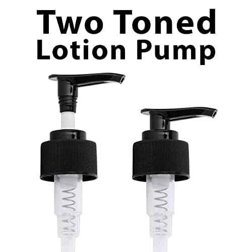 28/410 Black Ribbed Lotion Soap Pump Two Toned Top Closure, 9.625 inch dip Tube Length (96 Pack)