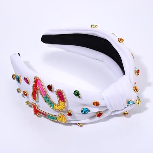 boderier 21st Birthday Gifts for Her Finally 21 Birthday Headband Beaded Crystal Embellished Knotted Headband Birthday Decorations Headband Accessory (21)