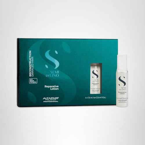 ALFAPARF MILANO Semi di Lino Reconstruction Reparative Lotion Treatment - Hair Repair for Damaged Hair, Adds Shine, Softness and Body - Thermal Protection - Anti Hair Breakage (6 Vials/2.64 oz)