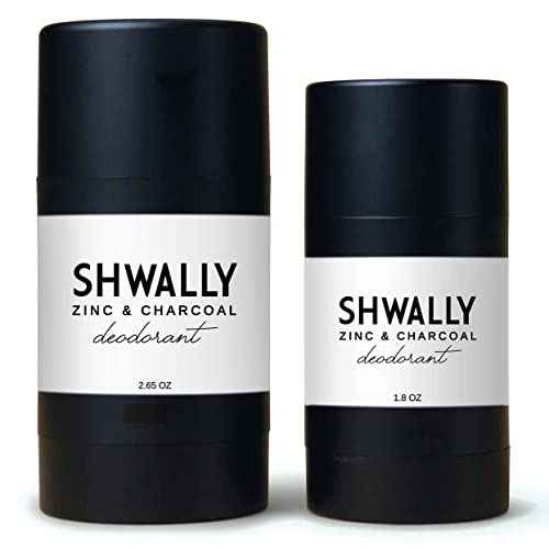 Shwally Zinc & Charcoal Deodorant ? A True Natural, Tallow-Based & Effective Deodorant for Men & Women ?? Aluminum Free with Coconut & Arrowroot ? Lasts 4X Longer (Eucalyptus + Peppermint, 2.5 oz)