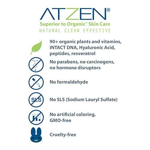 ATZEN Clean Natural Effective Cleansing Milk Facial Cleanser with Aloe and Decyl Glucoside 6.8fl.oz./200ml