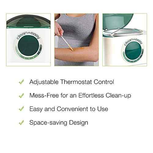 Clean + Easy Deluxe Wax Warmer ? Thermostatically Controlled Hair Removal Wax Heater for Salon & Home Use, with No-Mess Scraper Bar, 120V
