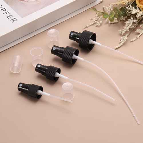uxcell 50 Pcs Black Spray Top, 20/410 Fine Mist Sprayer Reusable Replacement Spray Bottle Pump Plastic Top for Cosmetic Perfume and Body Sprays Bottle