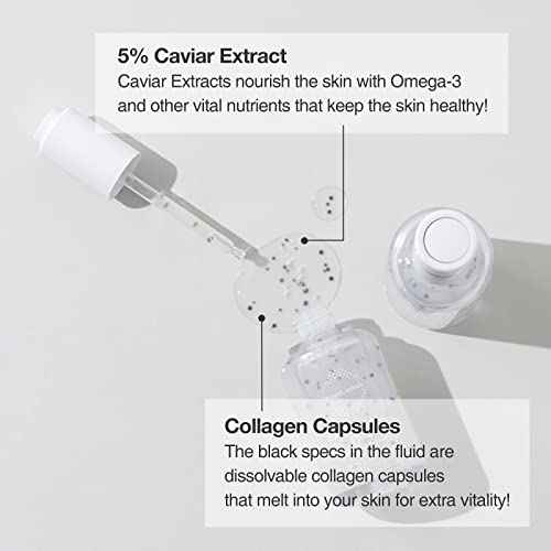 OxygenCeuticals Caviar Protein Fluid ? Total Anti-Aging Ampoule with 5% Caviar Extract, Niacinamide & Adenosine, Peptide-Enriched Brightening & Firming Serum for Youthful Radiance. 1.69 fl.oz (50ml)