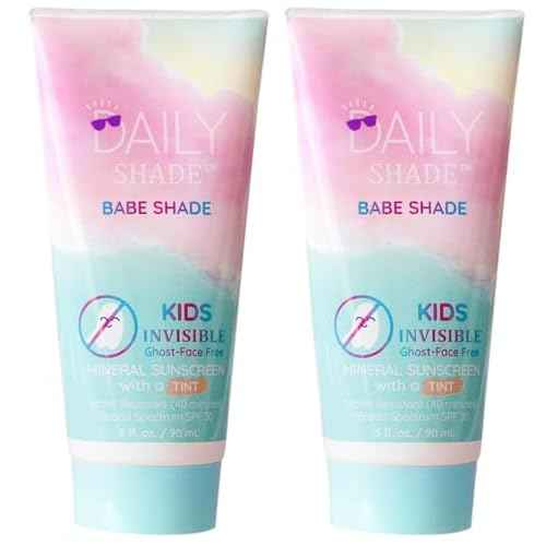 Babe Shade Kids Tinted Mineral Sunscreen for Face with SPF 30 - Non-Nano Zinc, Reef Safe, Travel Size Water Resistant & Hypoallergenic Skin Care Formula for All Types of Skin Tone - Pack 2