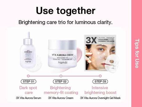 HAMEL 3X Vita Aurora Overnight Gel Mask︱Radiance & Clarity-Boosting Night Mask︱Hydrating Glow Formula for Fresh-Looking Skin︱K-Beauty︱34g x 4ea