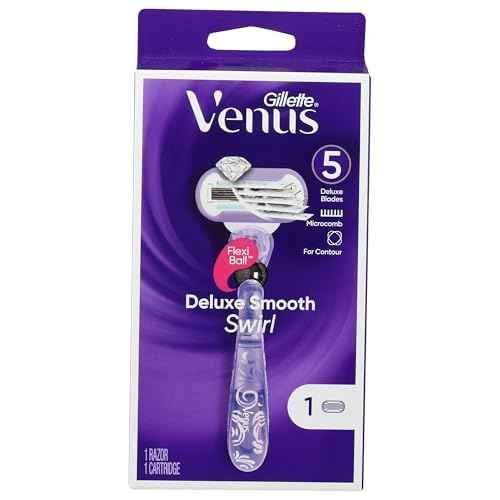 Gillette, Venus Deluxe Smooth Swirl Women's Razor Handle + 1 Blade Refill, 1 Count