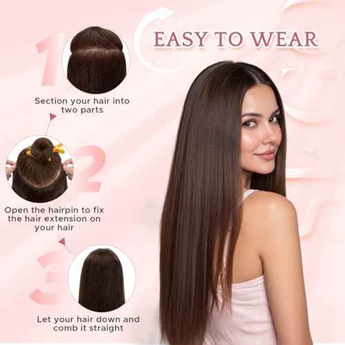One Piece Clip in Hair Extensions 100% Real Human Hair 3/4 Full Head Hair with Upgraded V-Shaped Weft 5 Clips in Hair Extensions for Women, £¨20 Inch, #12P613 Golden Brown mixed Bleach Blonde£©