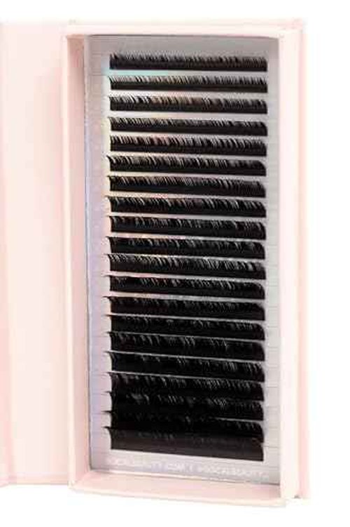 D Curl Mixed Lash Trays by SoCal Beauty - Faux Mink Eyelash Extensions 20 Rows per Tray, Color-Coded, Aluminum Backing & Window View - Salon Quality Lashes