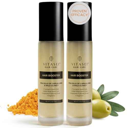 Vitasei Hair Booster 2 Fl Oz (2 Pack) ? Hair Revitalizing Serum with Capilia Longa, Wild Olive Stem Cells & Arginine ? Peptide-Enriched Hair Tonic Supports Thicker, Stronger Hair ? For Women & Men