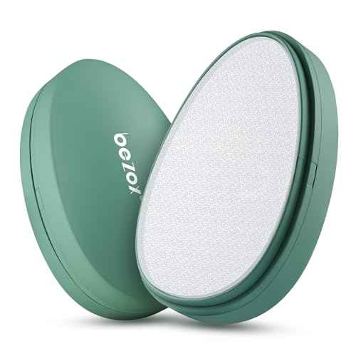 BEZOX Nano Glass Foot File Callus Remover with Cover ? Gentle Glass Foot Pumice Stone, Effective Feet Scrubber for Dead Skin, and Portable Pedi Egg Foot Care Tool - Green