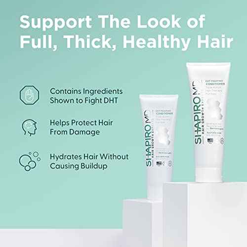 Shapiro MD Hair Growth Experts Hair Loss Conditioner, DHT Fighting Vegan Formula for Thinning Hair Developed by Dermatologists, Experience Healthier and Thicker Looking Hair - 4 Month Supply