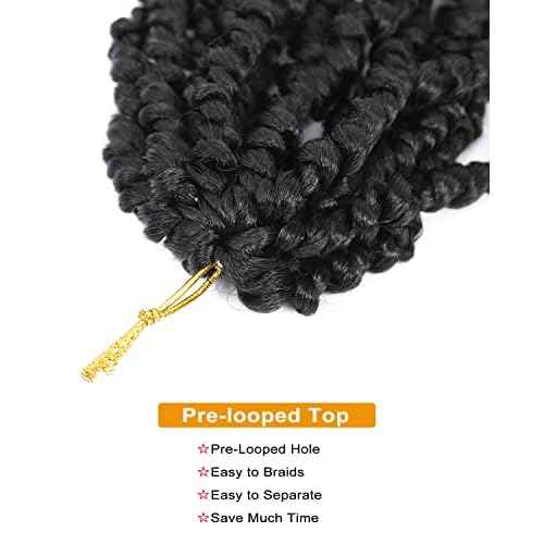 Passion Twist Hair 30 inch PreTwisted Long Passion Twist Crochet Hair Pre Looped Bohemian Curly End Crochet Hair for Black Women Yanky Passion Twist Crochet Hair Water Wave Crochet Braids Extensions