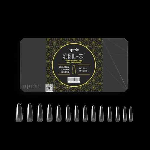 Apr?s Gel-X¢ç Almond Box of Nail Tips | 280 Gel-X Tips, Soft Tips, 14 Sizes 00-9 | Half-sizes Included (Sculpted Almond Extra Long, 280 Count)