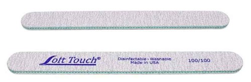 Soft Touch Nail File, 100 Grit, Coarse, Zebra Cushion, for Artificial Nails, 7 Inch - 25 Pieces