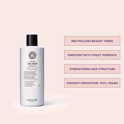 Maria Nila Sheer Silver, Neutralizes Golden Shades, Violet Pigments Gives Cool Tone, 100% Vegan & Sulfate/Paraben free