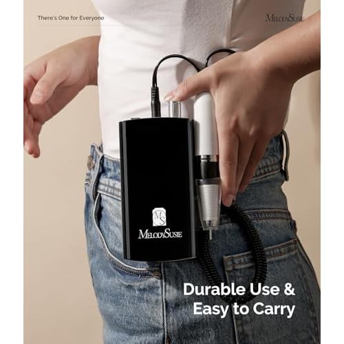 MelodySusie Entry-Level Clip-On Cordless Nail Drill with Anti-Slip Silicone Handle, SC300I 30000RPM Stable E-File for Manicure Shaping & Gel Removal, Perfect for Training, Nail Art Practice & Home Use