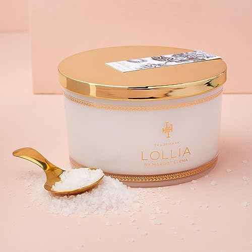 Lollia Elegance Fine Bath Salts, 20 oz. ? White Amber & Mirabelle Luxury Bath Essential for Women