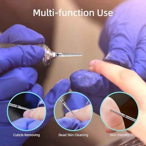 Small Cone Cuticle Clean Nail Drill Bits, 3/32" 2mm Conical Carbide Nail Bit, Professional Safety Under Nails Cleaner for Cuticle Dead Skin, Electric Manicure Accessories, Medium