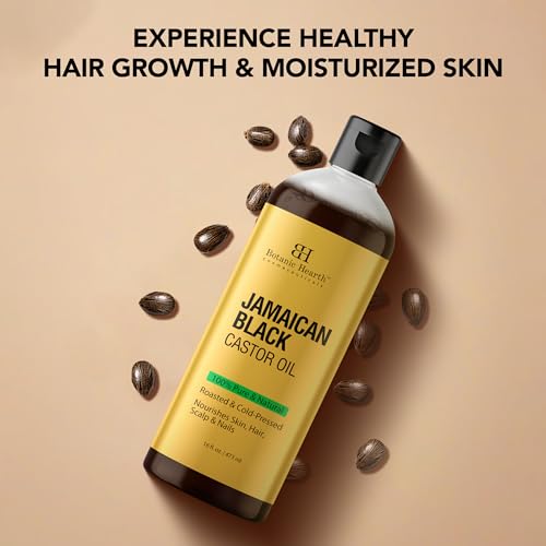 Botanic Hearth Castor Oil | 100% Pure & Natural, Cold Pressed, Organic | 16 fl oz| For Hair, Eyelashes & Eyebrows | Hexane Free, Fast Absorbing