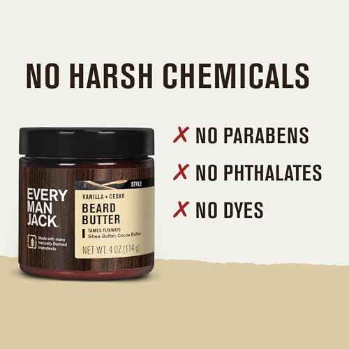 Every Man Jack Beard Butter- Vanilla & Cedar Fragrance - Hydrates and Styles Dry, Unruly Beards While Relieving Itch - Naturally Derived w/Shea Butter & Coconut Oil - 4 oz (2 Pack)