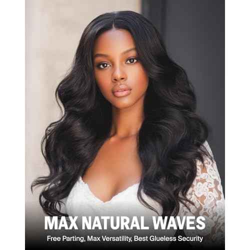 6x5 Glueless Wigs Human Hair Pre Plucked Pre Cut 210% Density for Women Drawstring Wig Human Hair with Baby Hair Wear and Go Body Wave Wig Pre Plucked with Natural Hairline(20 Inch)