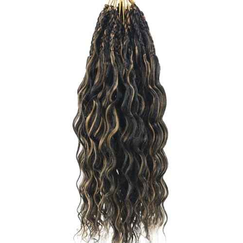 18 Inch Ocean Wave Crochet Hair 8 Packs - Synthetic Pre-Looped Deep Wavy Curly Braiding Hair for Black Women, Boho Style Hair Extensions (18inch,P1B/27-8 Packs)